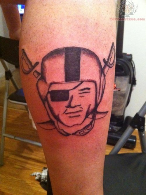 Raiders Tattoo On Leg